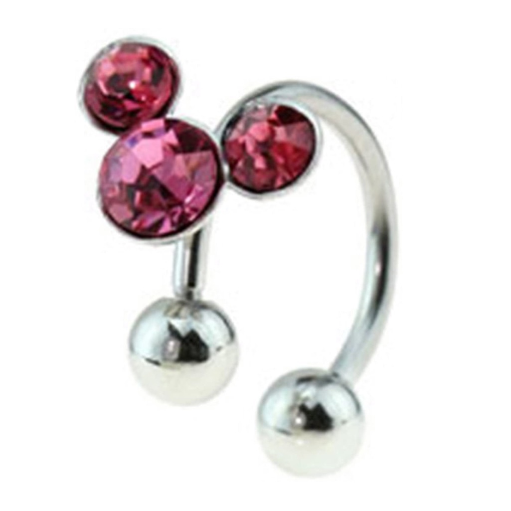 Mickey Silver 316l Surgical Stainless Gem Balls
